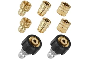 ENNSOO Pressure Washer Adapter Set, Quick Disconnect Kit with M22 Swivel to 3/8'' Quick Connect, 3/4" to Quick Release, Pressure Washer Quick Connect Kit, 8-Pack, Brass