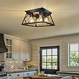 FadimiKoo 4-Light Black Flush Mount Ceiling Light