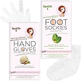 SpaLife Moisturizing Hand Gloves & Foot Mask Socks | Korean Skincare Set for Dry Cracked Hands & Dry Cracked Feet Callus Remover Alternative | Self Care Gifts for Women | 4 Hand, 4 Foot