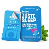 JUSTT. ESSENTIALS Sleep Melatonin Oral Strips | Melts Into Restful Sleep | Dreamy Mint Flavour | 5mg | Bedtime Wellness | Vegan Sugar Free | 30 Strips