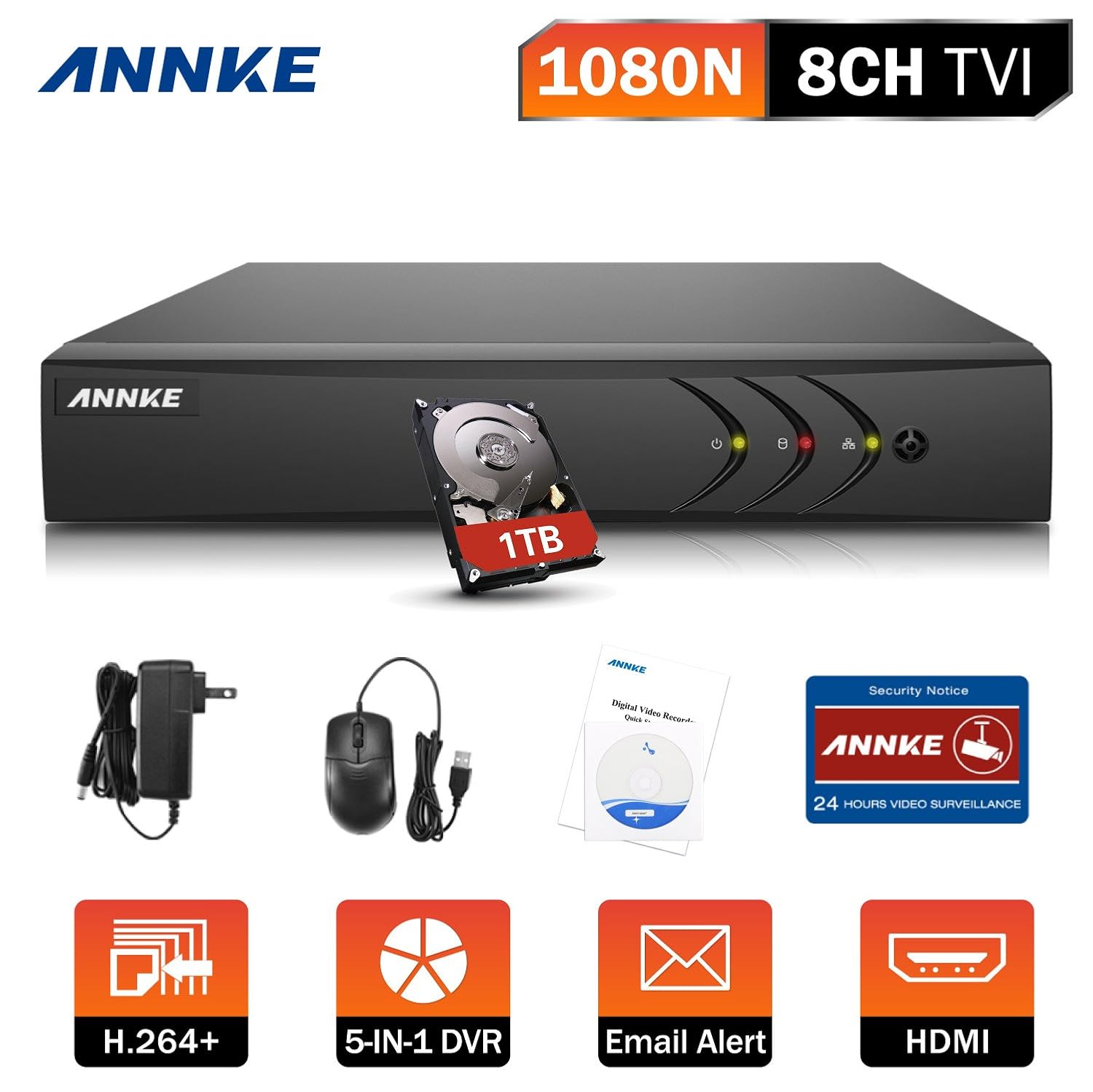 交換無料 Annke アンカ 10ch防犯録画機 1080n 8ch 2ch 960p Ipカメラ接続可 夜間監視 暗視対応 24時間全日間防犯対策録画機 メールアラーム モーション録画 5 In 1監視レコーダー Hdd 1tb B074mzlk2r Hdd 1tb 超特価激安 Www Naturalnails Es