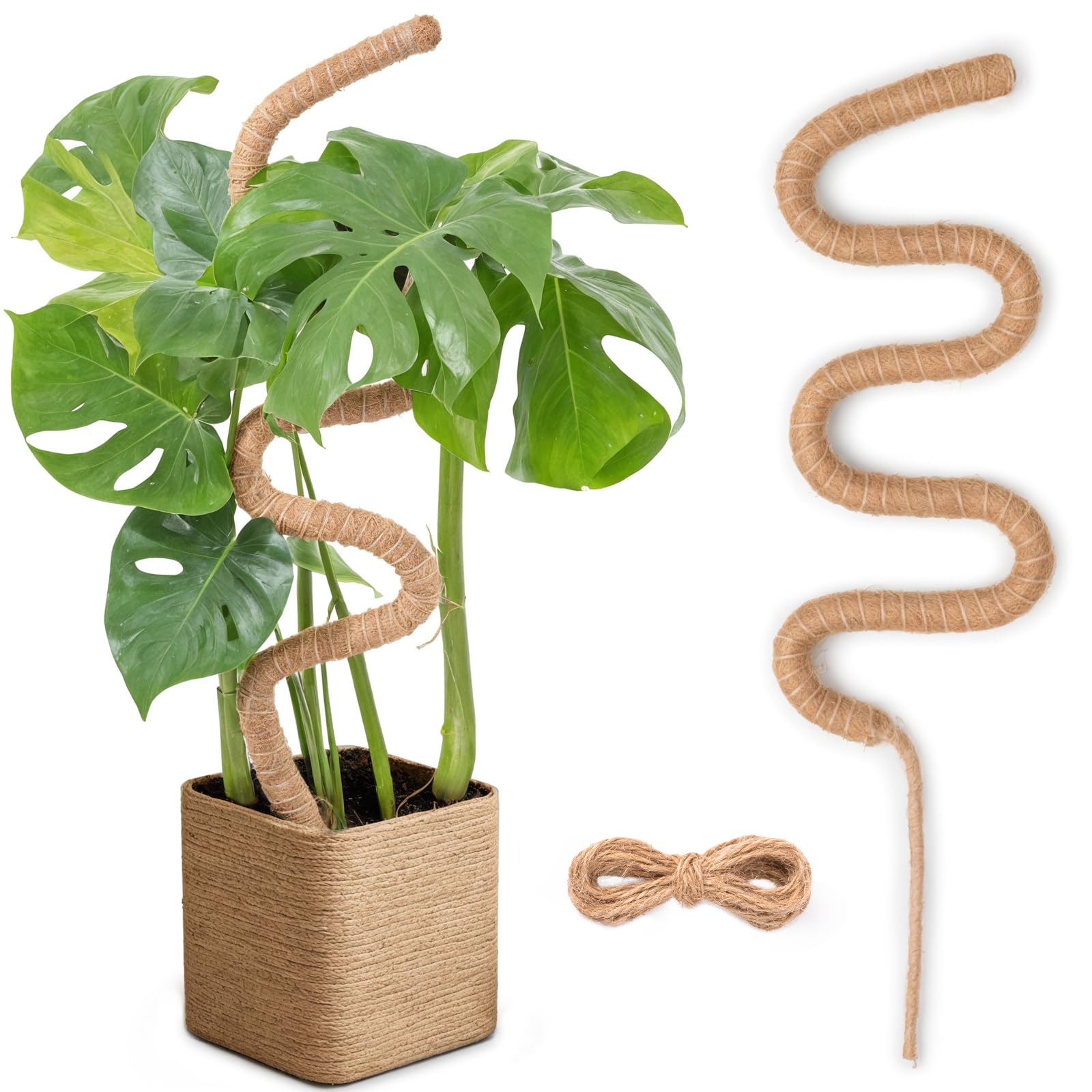 47 Inch / 120CM Bendable Moss Pole for Plants, Garden Sage Monstera Cheese Plants Moss Pole kit, Handmade Stakes for Indoor and Climbing Plants