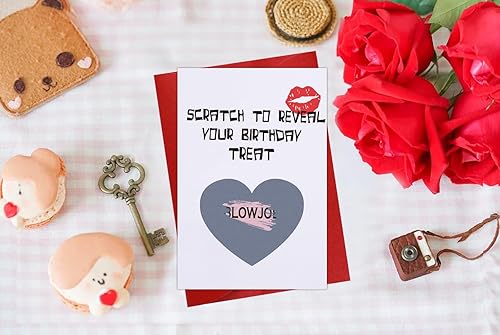 Funny Romantic Birthday Card - Naughty Love Card For Boyfriend Husband Wife Girlfriend