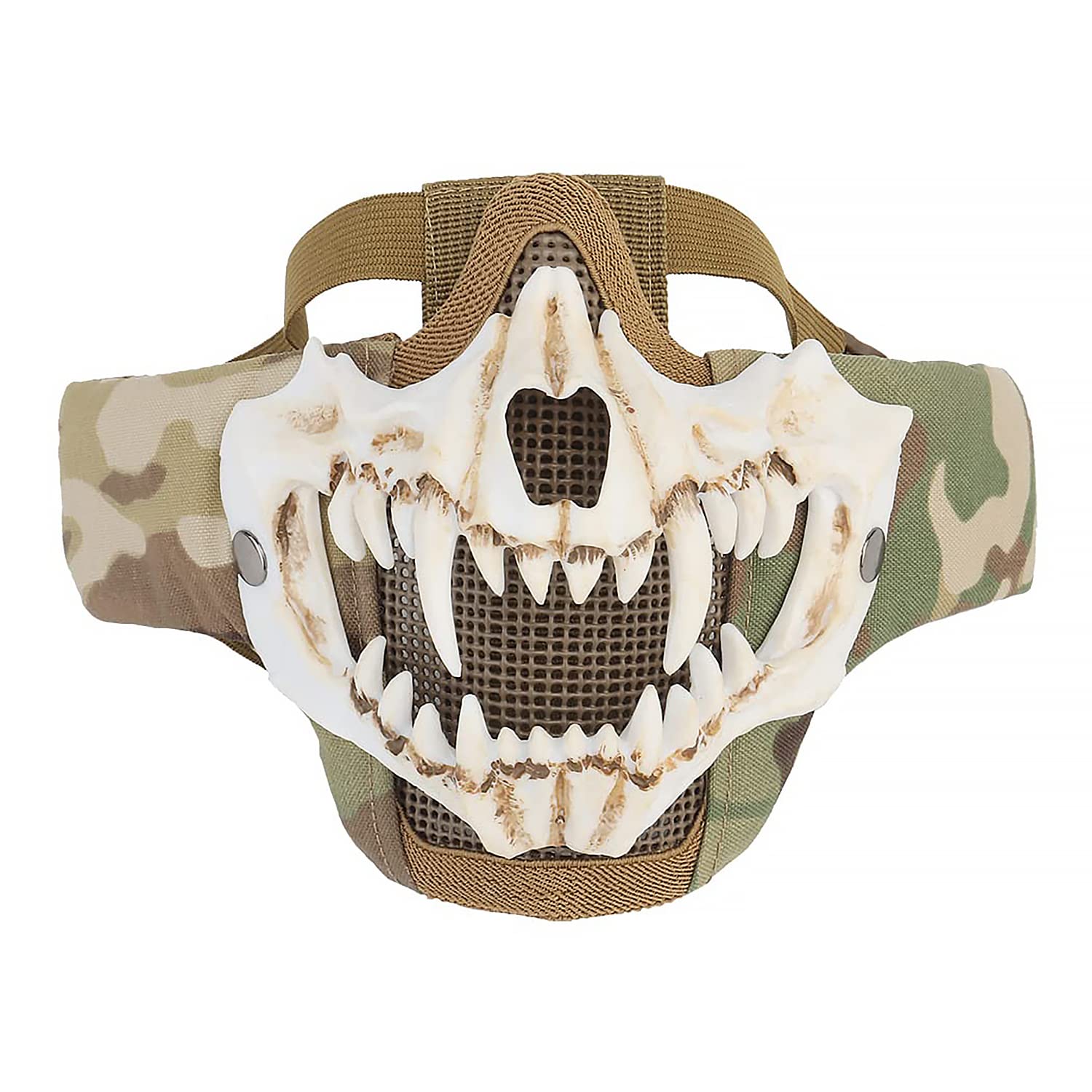 Yzpacc Airsoft Half Face Masks Tactical Face Protection Mesh Mask for Halloween Cosplay Paintball CS Hunting Cosply