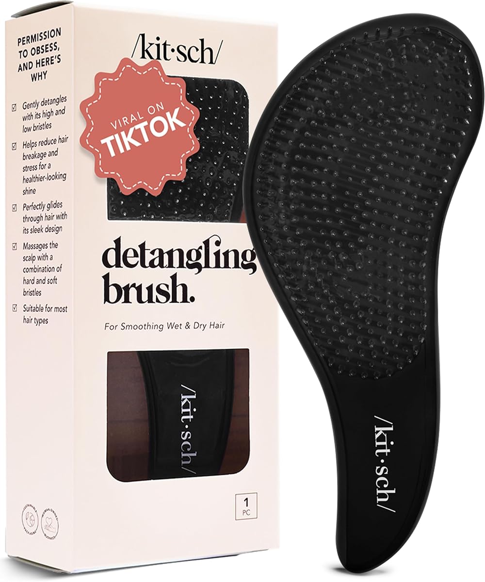 Kitsch Detangle Hair Brush with Flexible Bristles Black