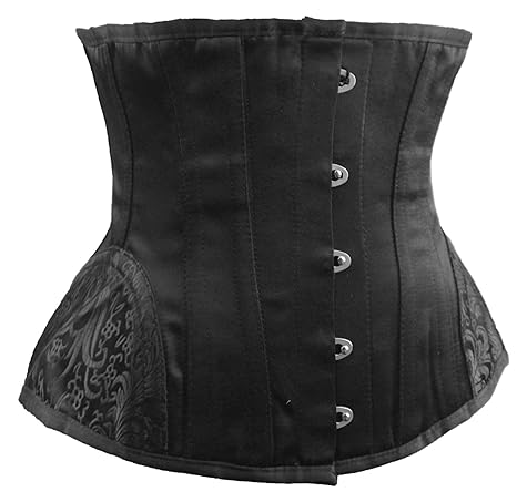 R-Dessous Damen Unterbrust Corsage schwarz Taillen Mieder Korsett Schnür Corset Steampunk Gothic Übergrößen