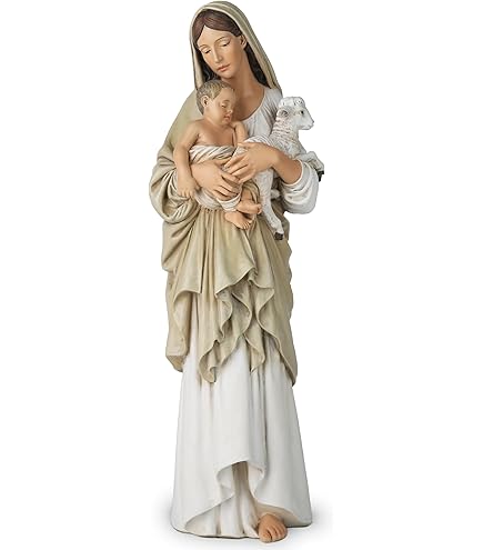 【美品】888Ｈｚ Jesus Christ ゴールド マドモアゼル・愛 巾着付 Antique Madonna and child Jesus Virgin Mary Chalkware