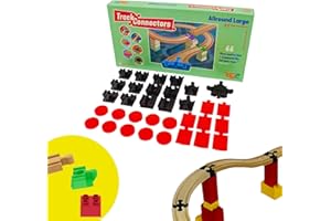 Plastic Track Connectors for Wooden Train Set - 33 Compatible Train Connectors for Duplo & Brio Train Set - Toy2 Track Connectors Spare Parts for Wooden Train Track Set - Allround Larg