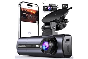 TUISAU 3 Channel 4K Dash Cam with 5GHz WiFi & APP Control, 4K/2.5K+1080P+1080P Front Inside and Rear, Triple Dash Camera with 64GB Card, G-Sensor, 24 Hours Parking Mode, Loop Recording, Night Vision
