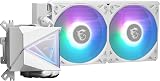 MSI MAG I240 White AIO CPU Cooler ARGB Split-Flow Radiator view 4