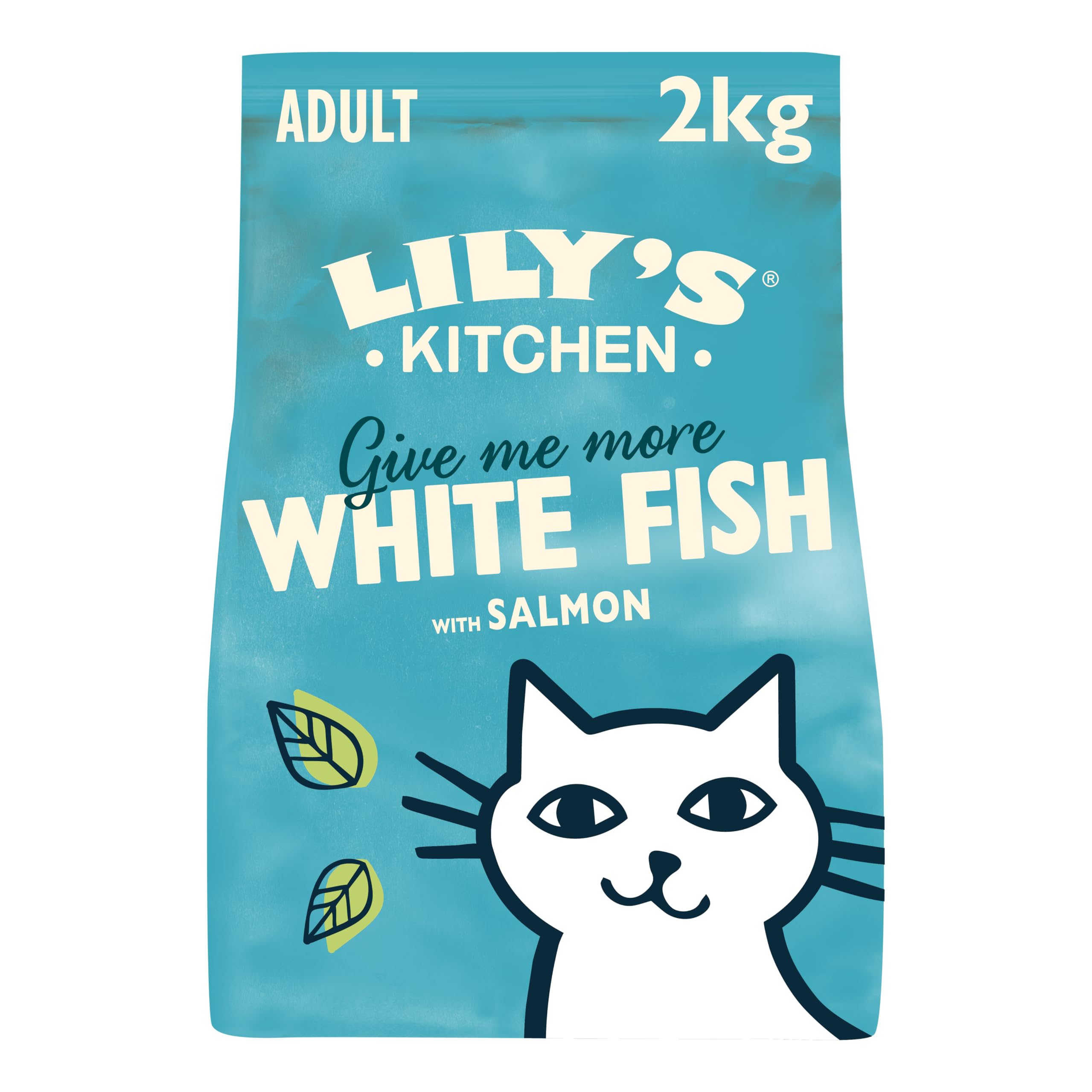 Lily's Kitchen Made with Natural Ingredients Adult Dry Cat Food White Fish with Salmon Grain-Free Recipe 2kg