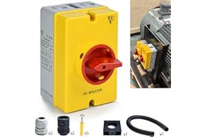 ZJWZJH 32Amp AC Disconnect Switch 690V AC Isolator Switch,4-Pole IP66 Waterproof Isolation PV Rotary Disconnect On Off Changeover 2 Position Disconnect Box Outdoor