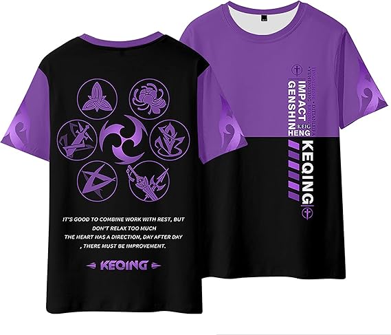 Amazon Co Jp 原神project コスプレ衣装 Tシャツ 刻晴 こくせい ティーシャツ 3dプリント トップス 男女兼用 半袖 クルーネック げんしん ゲーム コスチューム メンズ レディース 記念シャツ 夏服 プレゼント ギフト ホビー