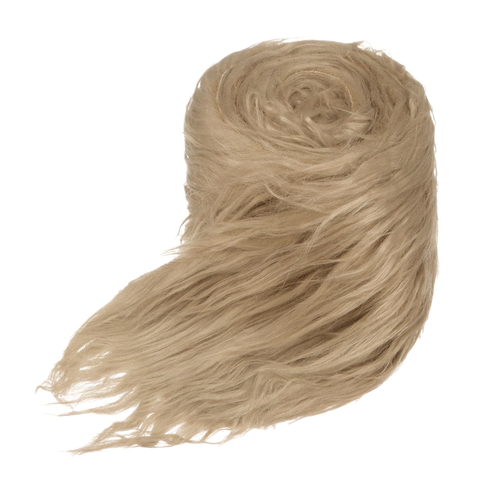 M METERXITY Faux Fur Fabric Precut Strips, 59x4 Inch Plush Faux Fur Fabric Square Fluffy Fuzzy Craft Fur for DIY Crafts/Christmas/Halloween Gnome Beard/Cosplay [Khaki]