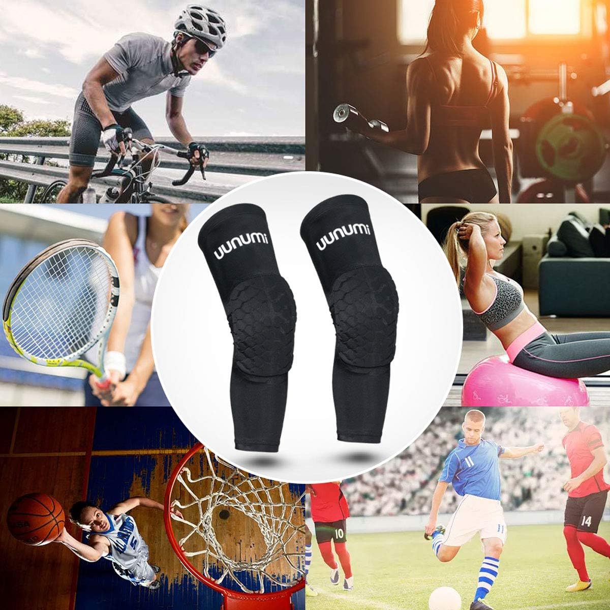 uunumi Basketball Knee Pads, 1 Pair Youth Adult Volleyball Wrestling Kneepad Non-Slip Compression Leg Sleeve Protector Gear : Sports & Outdoors