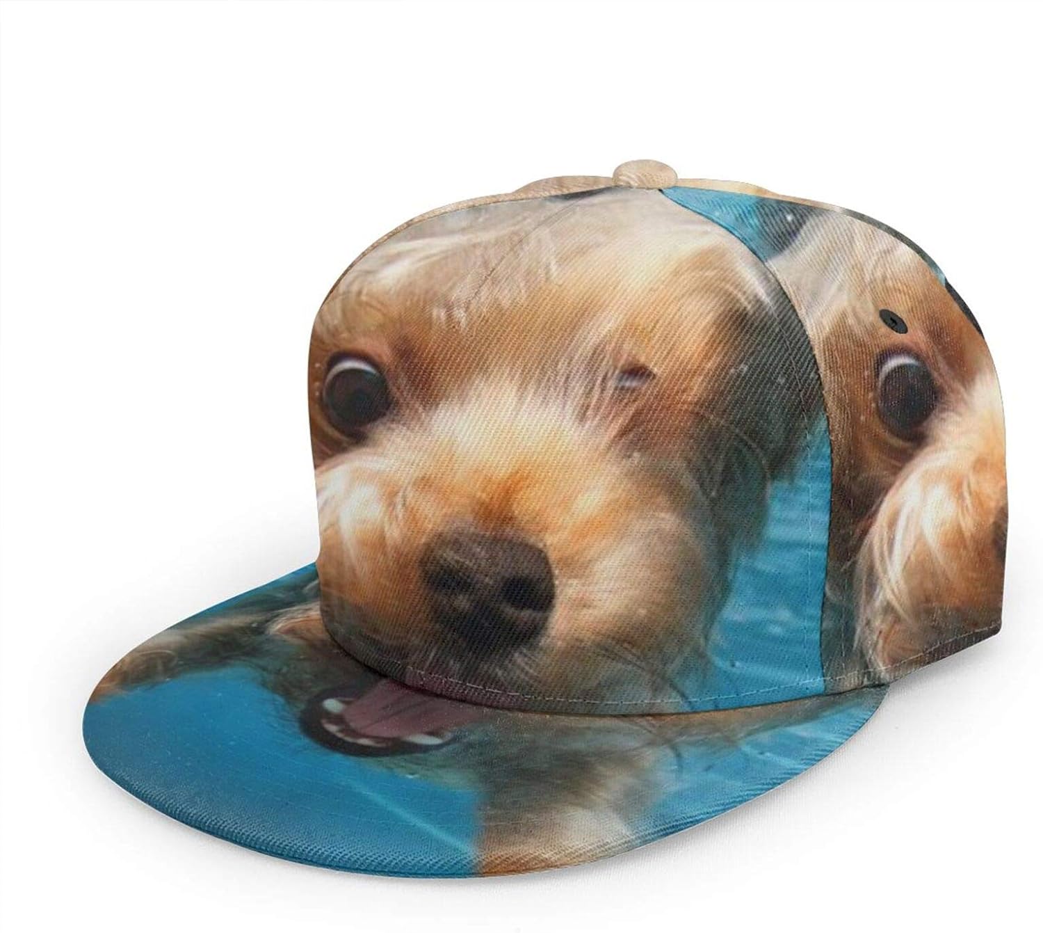 MFILUDTY Unisex Snapback Hats,Underwater Dog Adjustable Printed Hip Hop