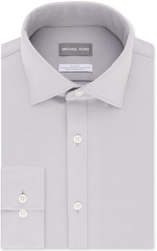 Michael Kors Mens Dress Shirt Sz L Slim Fit Fine Gauge Knit
