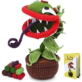 Yizzvb Crochet Kit Beginners Crochet Starter Kits Knitting Supplies | Complete Crochet Kit for Starter Piranha Crochet Kits for Adults with Supplie Tools Video Tutorials Crochet Flower Kits