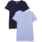 Amazon Essentials Women's Regular-Fit Short-Sleeve T-Shirt (Crewneck and V-Neck Options), Multipacks