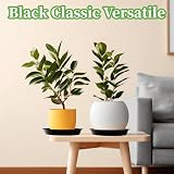 Kunjocy Pack of 5 Black Plant Pot Saucers 23 cm Round Trays view 3
