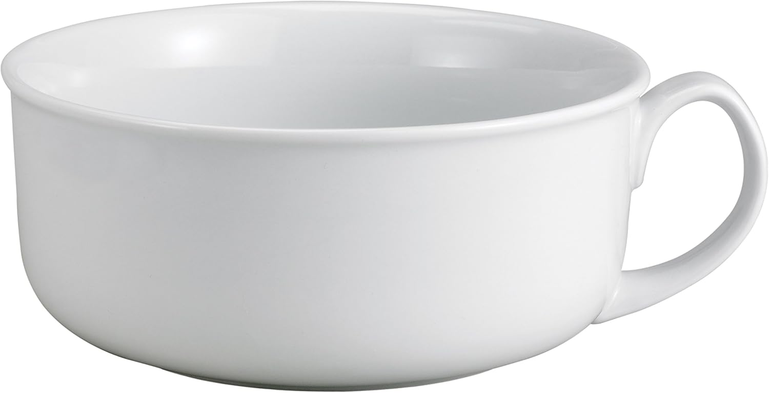 HIC Harold Import Co. Oversized Hotel Breakfast Bowl, 28Ounces, Fine White Porcelain