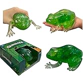 Hapros Jumbo 4" Glittery Sugar Squish Frog, Large Sensory Slow-Rise Glitter Maltose Sugar Ball, New Novelty Stress Ball Fidget Toy Gifts for Boys and Girls (Green, 1 Pack)