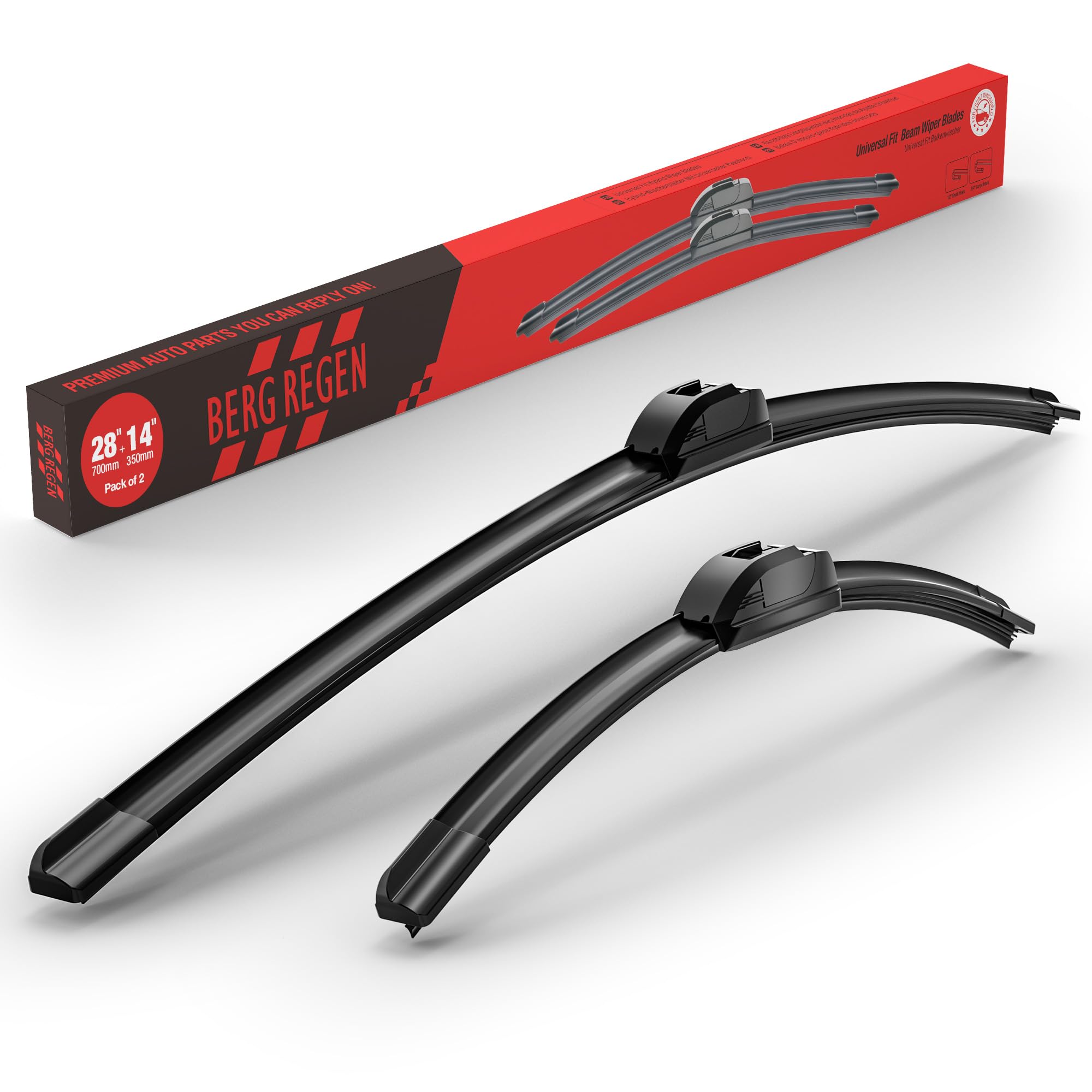 Photo 1 of BERG REGEN 28"+14" Windshield Wiper Blades Replacement for Toyota Corolla 2020-2024,Prius C 2012-2019,Honda Fit 2009-2020,Hyundai Elantra 2011-2016,Kia Forte 2014-2018–Genuine OEM Quality (Set of 2)