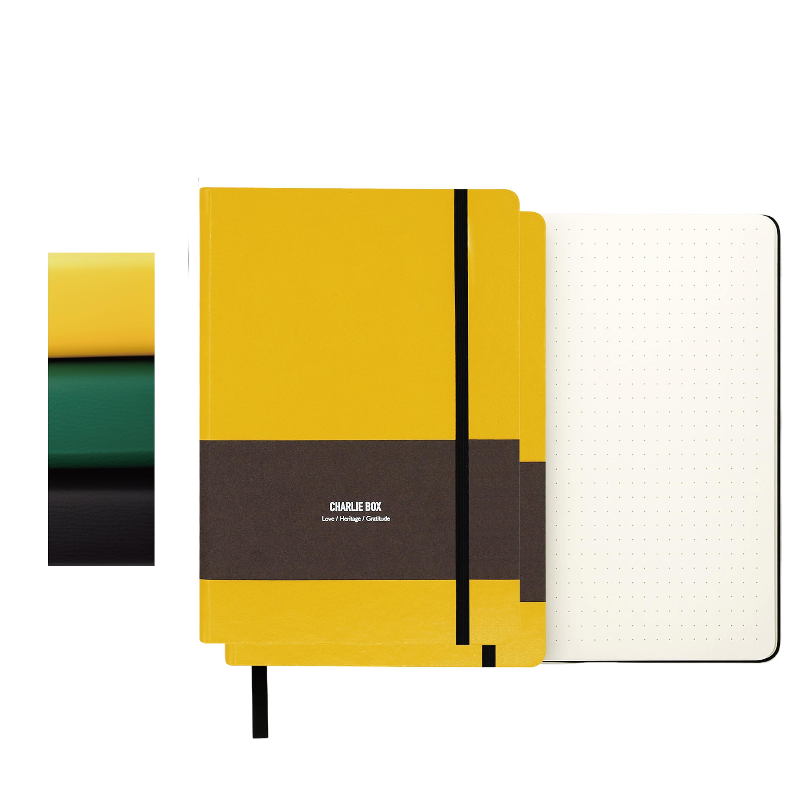 TUNJILOOL Dotted Journal, A6 2 Pack Dotted Notebook 192 Pages 80 GSM Thick Paper, Leather Hardcover,Bookmark, Inner Pocket and Banded for Women Men Work Office School