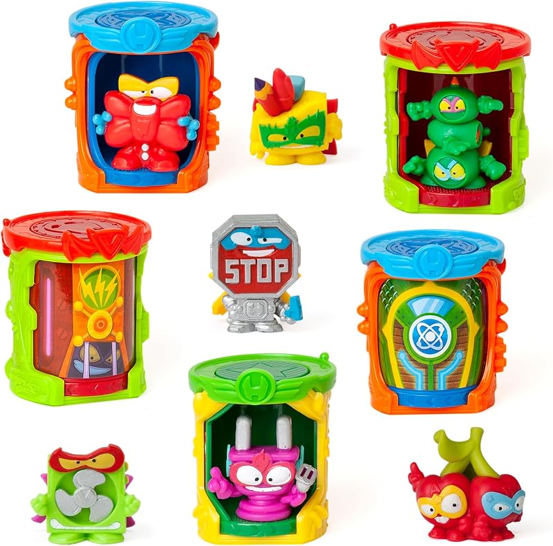 Jogo de Cartas Super Poder SUPERTHINGS – Pack Inicial de Batalha. Caixa com bonecos de ação, acessórios, cartas surpresa de álbuns e colecionáveis. Contém Hidead, Supercar, 2 figuras, livro de coleção e 12 cartas