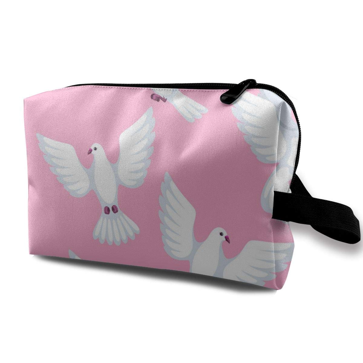 Toiletry Bag Accessories For Women White Doves Beautiful Organizer With Zipper