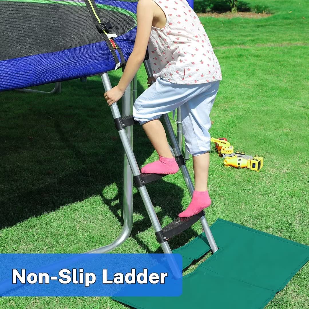 Zupapa No-Gap Design 16 15 14 12 10FT Trampoline with Safety Enclosure Net and Non-Slip Ladder 10-Year Quality Assurance Perfect for Kids Family Outdoor Backyard Fun