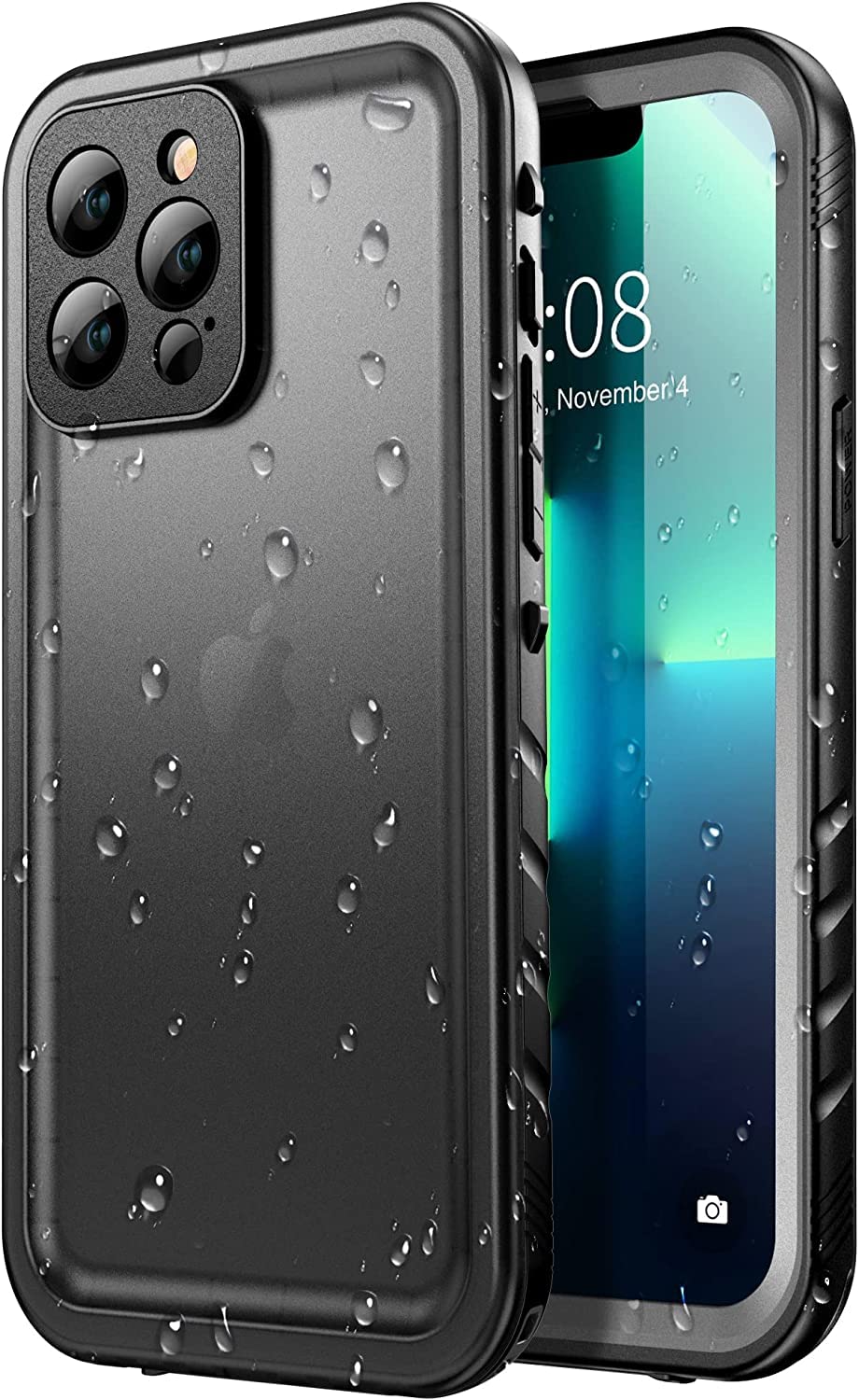 SPORTLINK for iPhone 13 Pro Max Waterproof Case - Shockproof Heavy Duty Front and Back Cover with [Built in Screen/Camera Protector] 360 Full Body Protective [Dustproof][IP68 Underwater]-Black