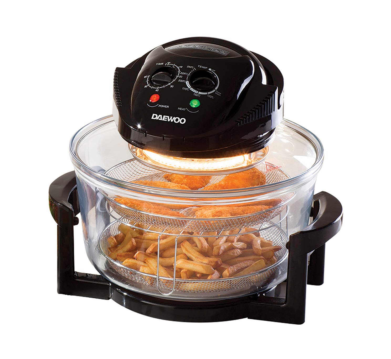 Daewoo Deluxe 17L 1300W Halogen Air Fryer with an Extension Ring 60min