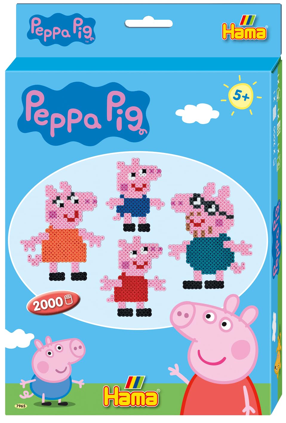 Hama Beads Peppa Pig Gift Hanging Box, Arts and Crafts Beads for Boys and Girls Ages 3+, Official Beads Peppa Pig Set