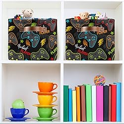WELLDAY 2PCS Storage Basket Gamepad Large Foldable