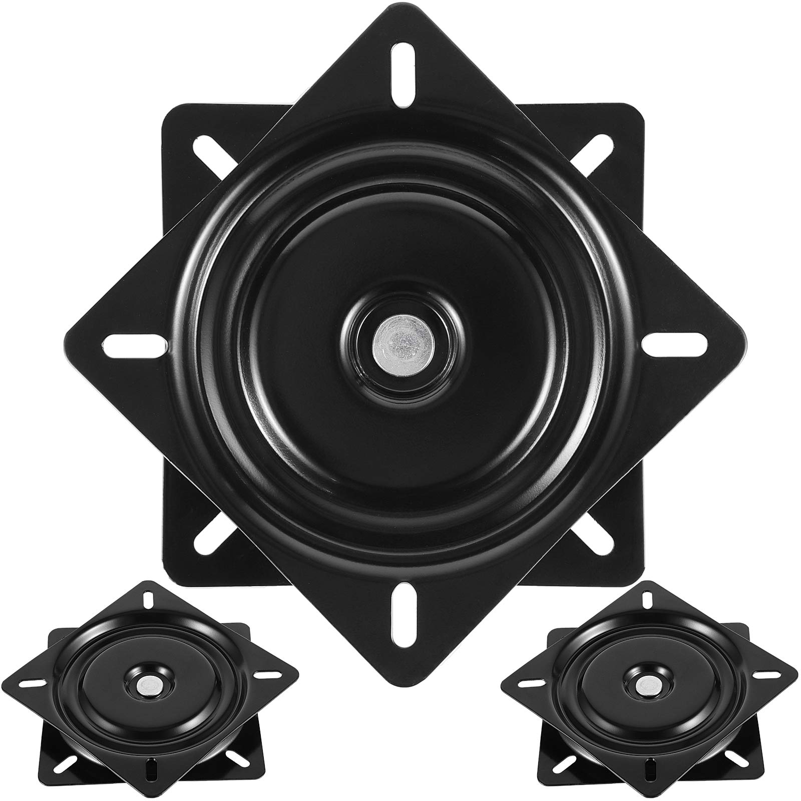 Photo 1 of ZEONHAK 3 PCS 7 Inch Bar Stool Swivel Plate, Heavy Duty Replacement, Seat Swivel Base Mount Plate for Stool and Chair, Black