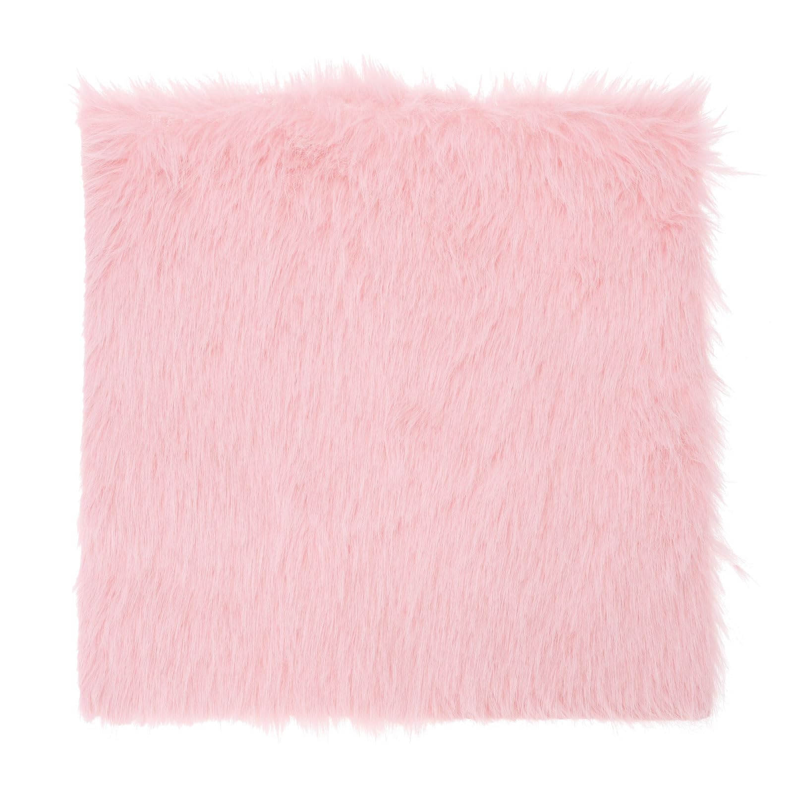DMiotech 14"x14" Pink Faux Fur Square Fabric, Fluffy Faux Fur for Crafts, Gnomes, Animal Costumes, Cushions