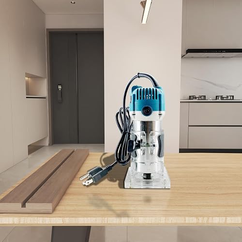 800W Palm Router Electric Hand Trimmer - 110V, 30000 RPM, 1/4" Collet, Woodworking Tool
