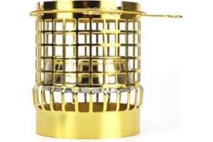 AGSDGAWD Hookah Charcoal Wind Cover with HMD Hollow Design Anti-Scalding Metal Windshield Ideal Hookah Bowl Screen and Accessories for Charcoal Holder Heat Management System (Color : Gold)