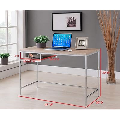 Buy Kings Brand Furniture Modern Design Home Office Computer Writing Desk Chrome Natural Online In Germany B00qasbnaw