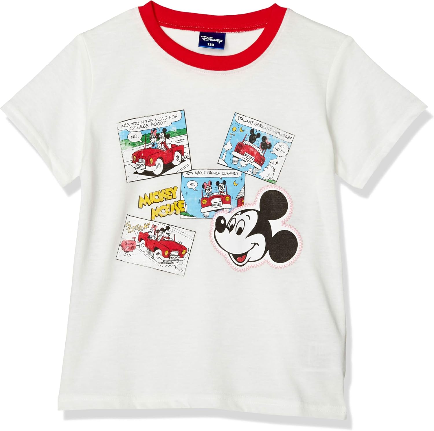 Amazon ディズニー ミッキー コミックアート 半袖 ｔシャツ 男の子 ディズニー Basic Tops ホワイト 日本 1 日本サイズ1 相当 Tシャツ カットソー 通販