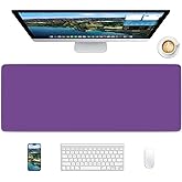 Velluxion Purple Mouse Pad, 31.5 x 11.8 Large Desk Mat with Stitched Edges & Non-Slip Base, Mousepad for Office, Home, Work