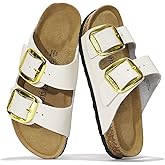 Project Cloud 100% Genuine Leather Flat Sandals for Women 2026 Comfortable Beach Essentials Womens Sandals Memory Foam Vacation Essentials Slides for Women Footwear (Santorini)