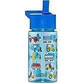 Wildkin Kids 16 Oz Water Bottle – BPA-Free Tritan, Leak-Proof Lid, Durable & Easy to Clean - Trains, Planes & Trucks
