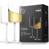 JoyJolt White Wine Glasses – Claire Collection 11.4 Ounce Wine Glasses Set of 2 – Deluxe Crystal Glasses with Ultra…