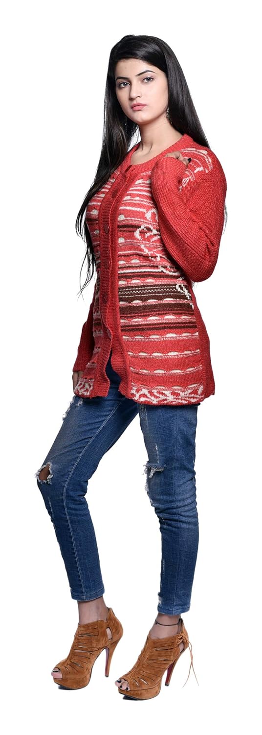 pilot full sleeve women's long woolen cardigan