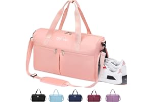 Dec-Mec Gym Bag for Women and Men with Shoes Compartment, Small Duffel Bag for Sports,Travel, Carry On Weekender Overnight Bag for Plane Gym Tote Bags Swimming Yoga Hospital Holdalls