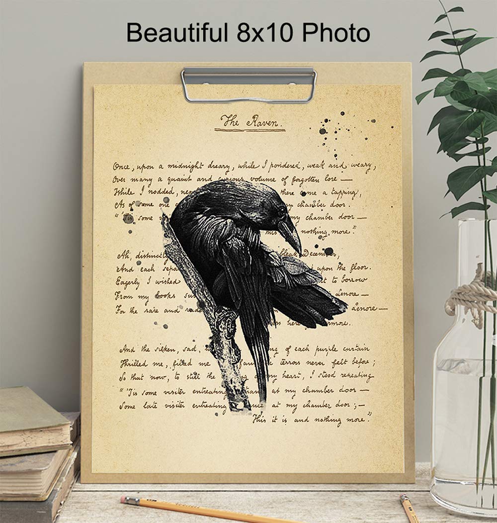 Amazon Com The Raven Edgar Allen Poe Vintage Wall Art
