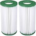 Coleman 90357E-BW Type III A/C Replacement Washable Pool Filter Cartridges for 1000 and 1500 GPH Filter Pumps, Green and White (2 Pack)