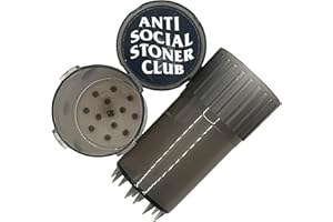 ASSC Herb Storage Container with Built-In Grinder 3 in 1 (Black)